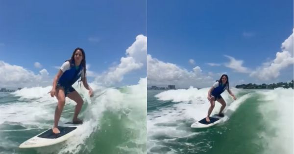 Shakira publica video surfeando en Miami: "¡Si no hay olas, se hacen!"