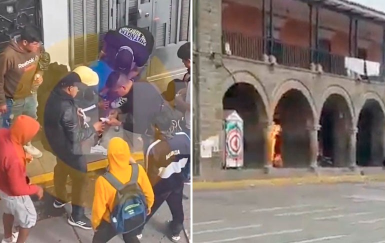 Ayacucho: vándalos incendian con bombas molotov sede del Poder Judicial
