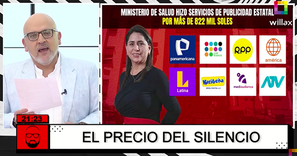 Beto Ortiz: 822 mil soles gastó el Ministerio de Salud de Rosa Gutiérrez en publicidad estatal
