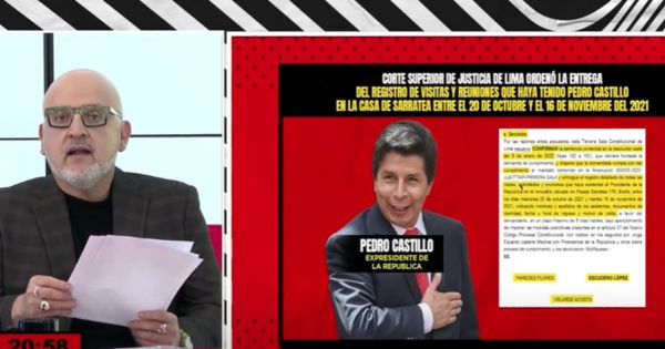 Poder Judicial ordenó que se entregue listado de visitantes a casa de Sarratea, reveló Beto Ortiz