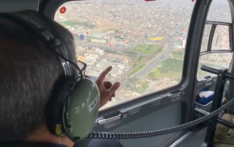 Jefe de la Región Policial de Lima sobrevuela la capital ante las movilizaciones