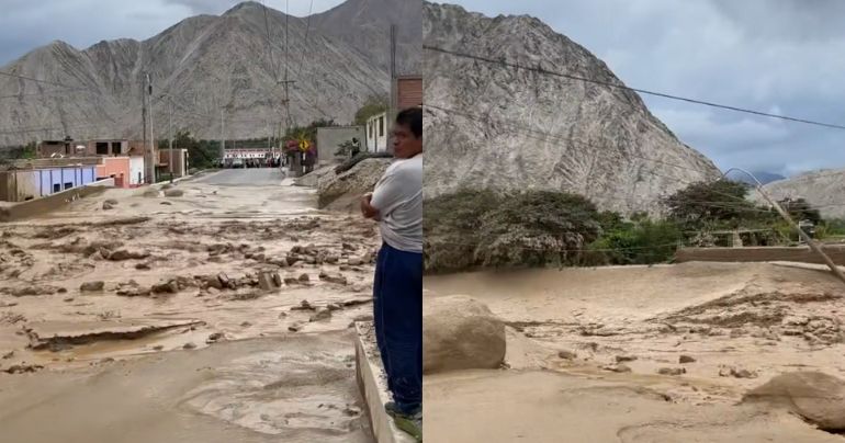 Portada: Reportan huaico en Lunahuaná tras activarse quebrada San Jerónimo