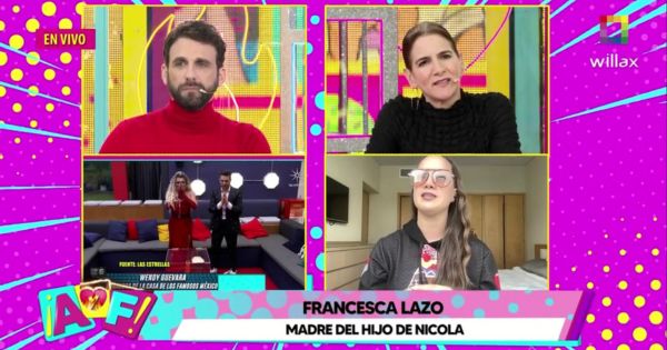 Francesca Lazo sobre Nicola Porcella: "Por el cariño inmenso que le tengo, siempre lo apoyaré"