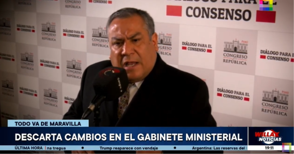 Gustavo Adrianzén descarta relevos en Gabinete Ministerial por Fiestas Patrias