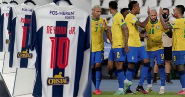 Alianza Lima regaló camisetas del club a seleccionados de Brasil