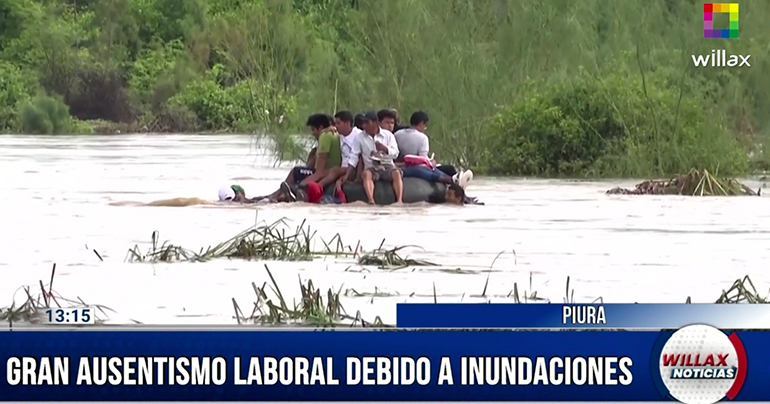 Piura: emergencia por lluvias causa que 3 de cada 10 personas no puedan acudir a laborar