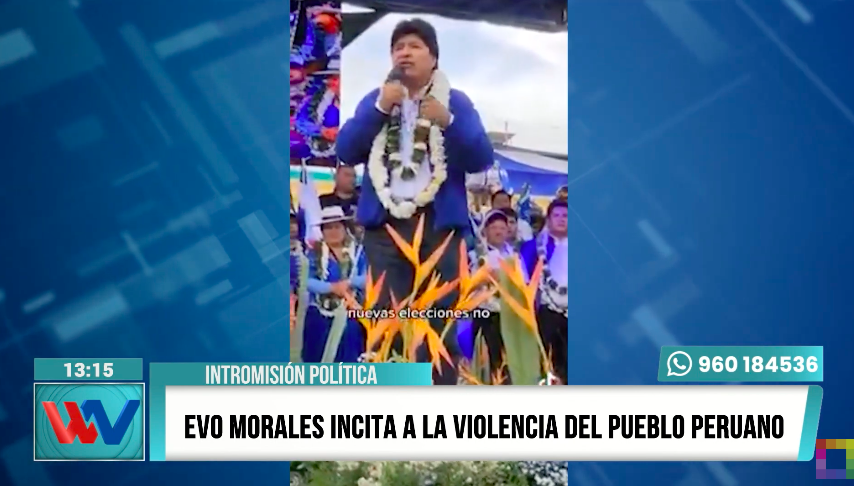 Evo Morales incita a la violencia del pueblo peruano