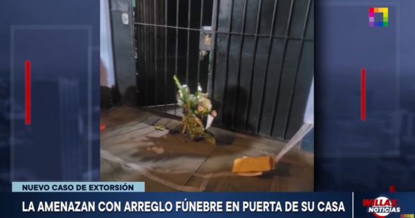 Portada: Nueva modalidad de extorsión: amenazan a empresaria dejando un arreglo fúnebre en la puerta de su casa