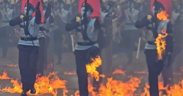 Portada: Cajamarca: estudiantes marchan sobre fuego y causa polémica [VIDEO]