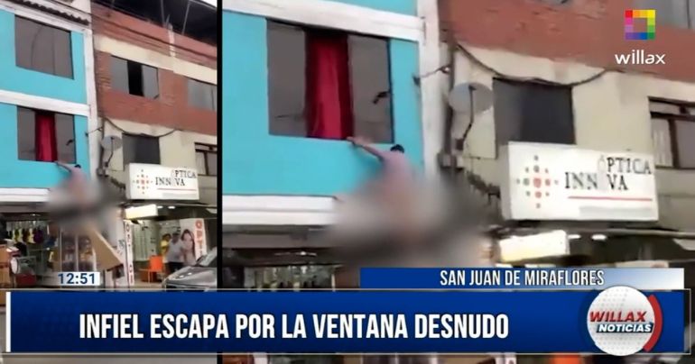 San Juan de Miraflores: hombre semidesnudo se lanzó de un segundo piso y huyó despavorido