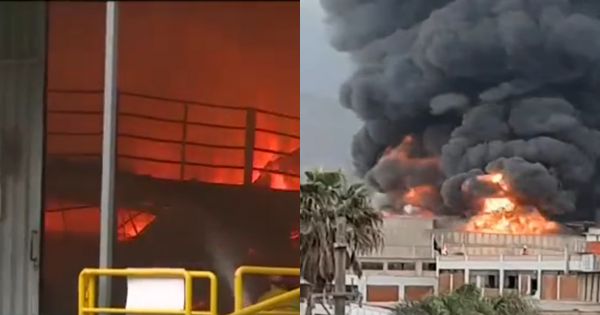 San Juan de Lurigancho: incendio de grandes proporciones consume fábrica de jeans