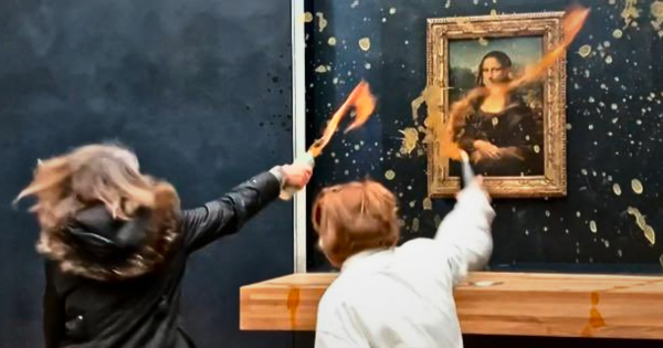 Portada: Ecologistas arrojan sopa sobre cuadro de Mona Lisa expuesto en Museo de Louvre