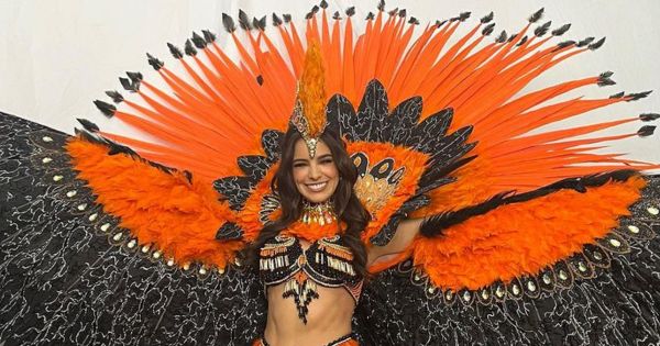 Miss Supranational: Valeria Flórez impacta con traje típico inspirado en el gallito de las rocas