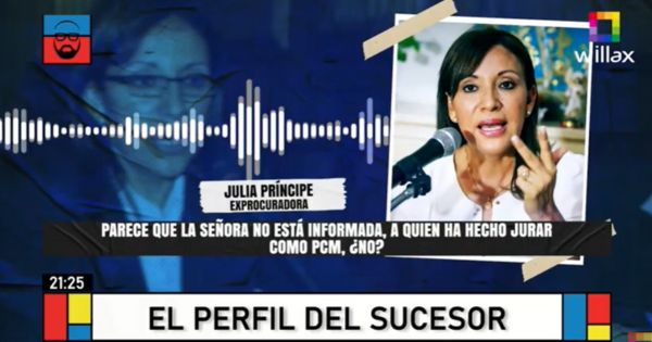 Portada: Exprocuradora Julia Príncipe sobre Gustavo Adrianzén: "Avaló la corrupción de Humala"