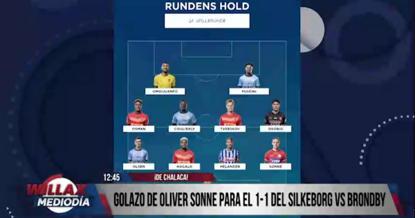 Oliver Sonne es elegido en el once ideal de la última jornada en Dinamarca tras anotar golazo de chalaca