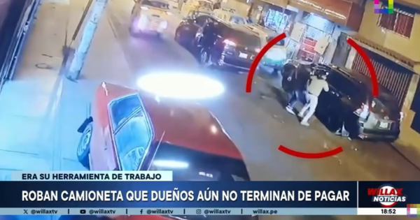 Portada: SJM: delincuentes roban camioneta frente a presencia de menores de edad