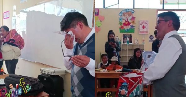 Portada: Profesor se emocionó hasta las lágrimas tras recibir regalos por Día del Padre: "Qué hermoso"