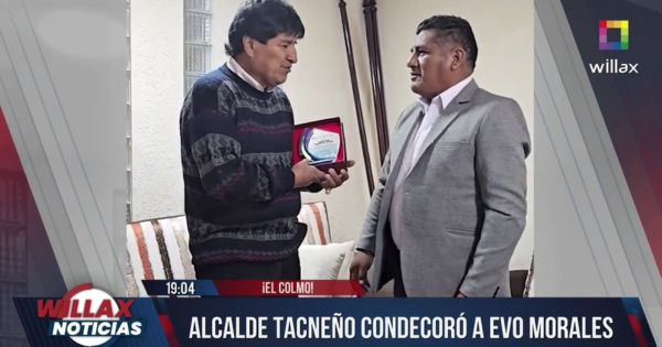 ¡EL COLMO! Alcalde tacneño condecoró al izquierdista Evo Morales (VIDEO)