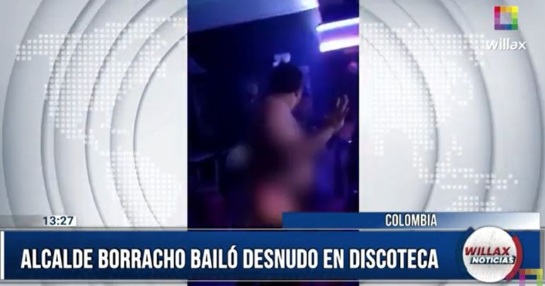 ¡ESCÁNDALO EN COLOMBIA! Alcalde es captado bailando desnudo en una discoteca