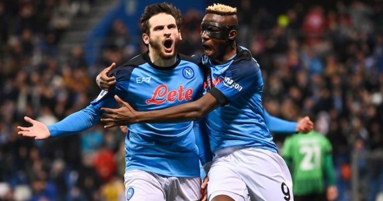 Champions League: Napoli goléó 3-0 a Frankfurt y clasificó a los cuartos de final