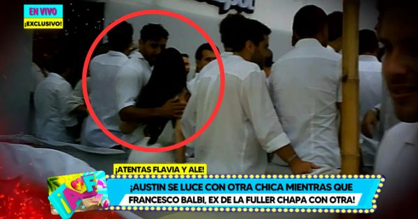 Austin Palao olvida a Flavia Laos y se luce cariñoso con una joven en fiesta