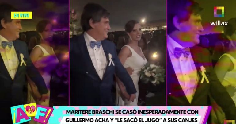 Maritere Braschi se casó inesperadamente con Guillermo Acha y "le sacó el jugo" a sus canjes