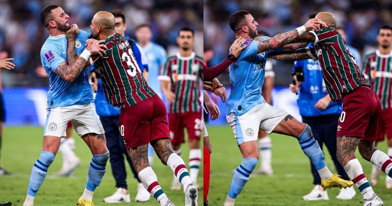 Manchester City vs. Fluminense: Felipe Melo y Kyle Walker se pelearon en la final del Mundial de Clubes