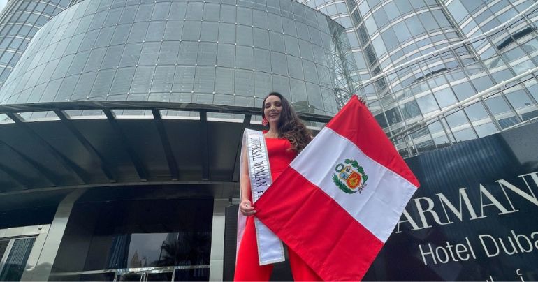 Pierangeli Dodero llegó a Dubái para representar al Perú en el Universal Woman 2023