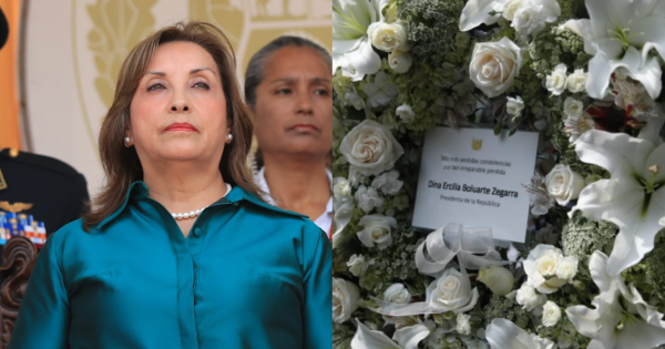 Dina Boluarte envía arreglo floral a velorio de Alberto Fujimori: "Mis más sentidas condolencias"