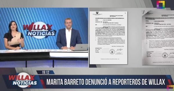 Augusto Thorndike: Marita Barreto denunció a dos reporteros de Willax