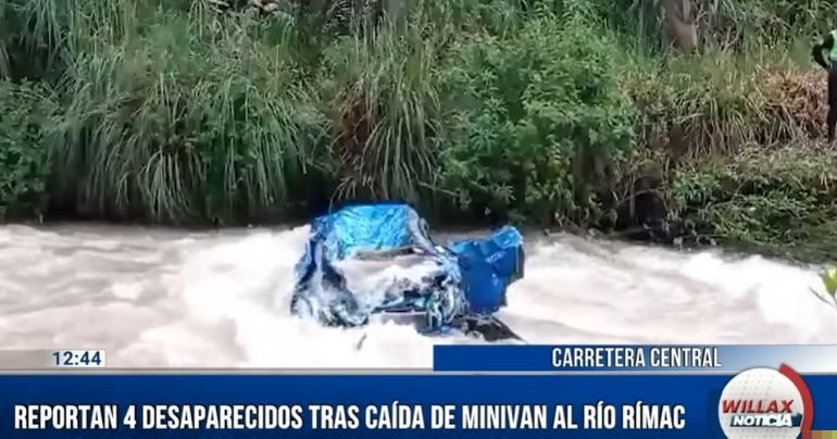 Carretera Central: cuatro desaparecidos y tres sobrevivientes deja caída de miniván al Río Rímac