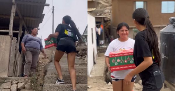Samahara Lobatón publica video entregando canastas navideñas: "Feliz de inculcarle valores a mi hija"