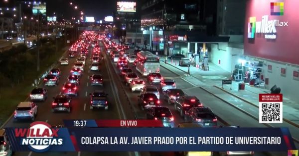 Universitario vs. Corinthians: gran tráfico se registra en la av. Javier Prado (VIDEO)