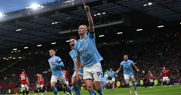 ¡El rey del gol! Con un doblete de Haaland, Manchester City goleó 3-0 a Manchester United en el clásico inglés