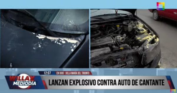 VMT: extorsionadores lanzaron explosivo contra auto de cantante de cumbia Alan Márquez