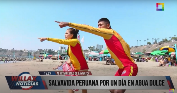 Al mismo estilo de 'Baywatch': periodista de Willax se convierte en salvavidas por un día en Agua Dulce