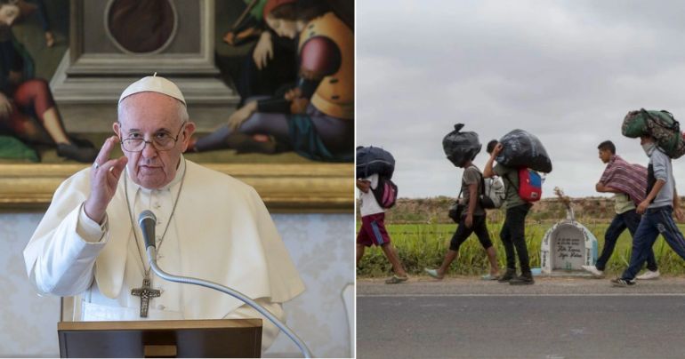 El papa Francisco pidió que la Iglesia católica "acompañe" a los migrantes en su búsqueda de hospitalidad en el mundo