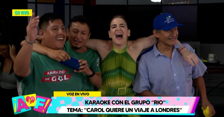 La familia de Willax Televisión cantó y bailó en karaoke con el grupo 'Rio'