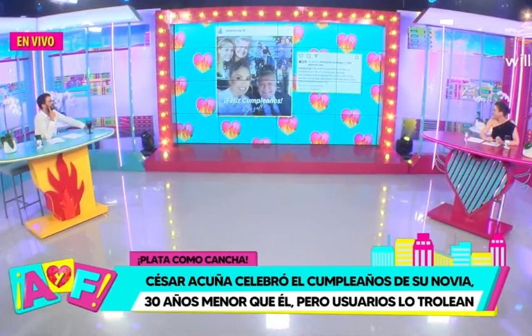 César Acuña celebró cumpleaños de su novia, pero internautas lo trolean