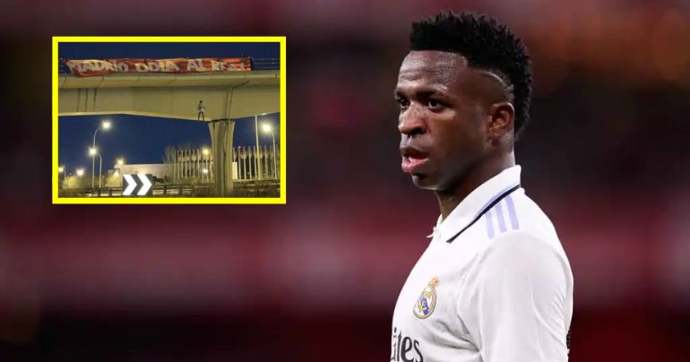 Atlético de Madrid condena "enérgicamente" el muñeco de Vinicius colgado de un puente
