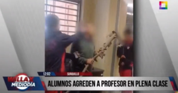 Alumnos agreden a profesor en plena clase en un colegio de Surquillo [VIDEO]