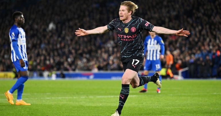 Manchester City goleó 4-0 a Brighton y se acerca al primer lugar de la Premier League