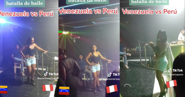 Peruana y venezolana protagonizan batalla de baile en discoteca
