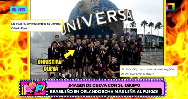 Christian Cueva: se confirma que estuvo en Orlando con equipo brasileño tras foto con Rosángela Espinoza