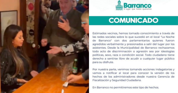 Portada: Municipalidad de Barranco rechaza agresiones a Patricia Chirinos en un bar: "No permitiremos este tipo de hechos"