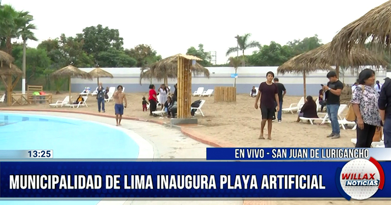 Alcalde de Lima inaugura playa artificial en San Juan de Lurigancho: costó 145 mil soles