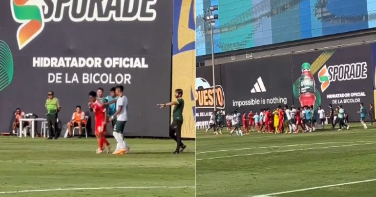 Portada: ¡Descontrol! El partido amistoso entre Perú y Bolivia sub-23 fue suspendido por peleas entre futbolistas