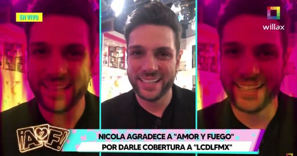 Nicola Porcella agradece a Amor y Fuego: "Sé que estuvieron apoyando mi estadía en 'La Casa de los Famosos'"