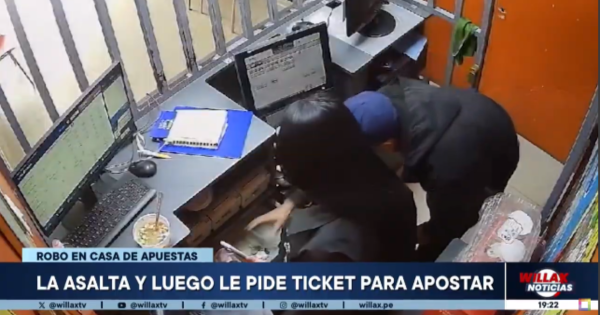 Portada: Ate: delincuente roba casa de apuestas y luego pide ticket para apostar