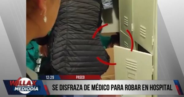 Portada: Pasco: hombre se disfraza de médico para robar en hospital (VIDEO)